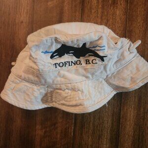Tofino BC Orca Whale Bucket Hat Canvas Adjustable Travel Beach Sun